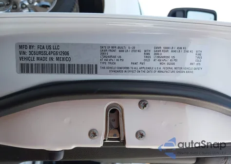 2023 Ram 2500 Limited from USA, damaged, VIN 3C6UR5SL4PG612906